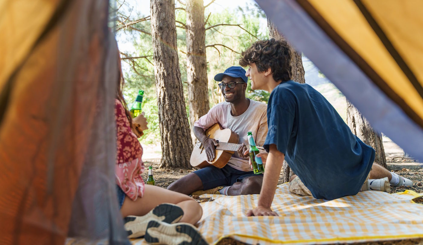 friends on camping trip