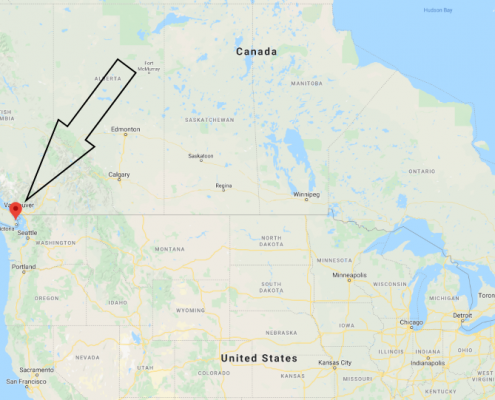 North Saanich BC Map in Canada, near the US, and in North America