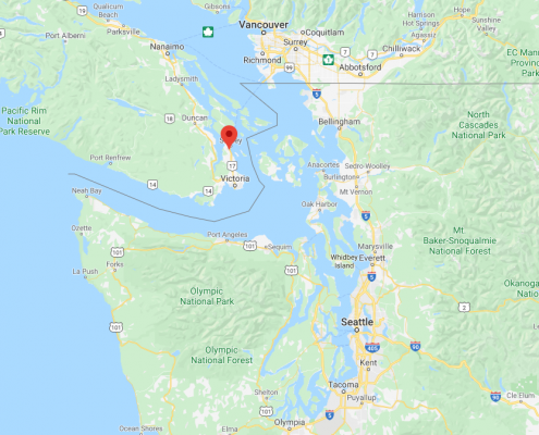 North Saanich BC Map near Victoria, Vancouver and Seattle