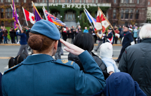 Female Soldier on Remembrance Day