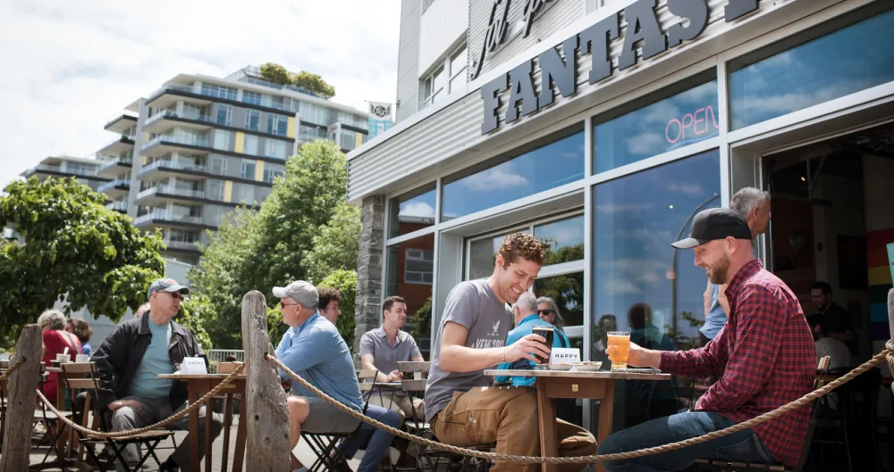 people sitting outside at Fantastico