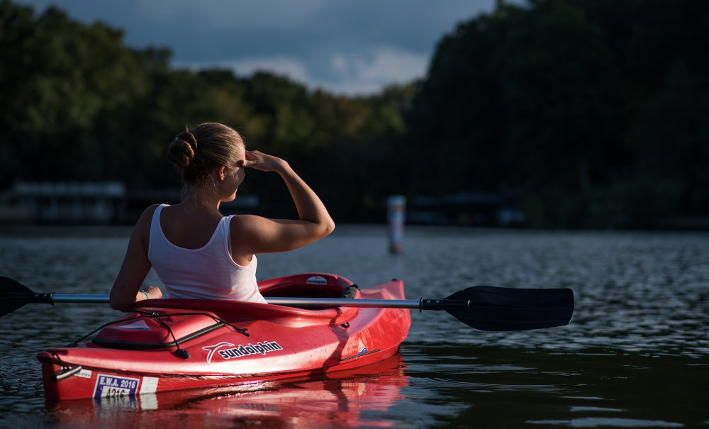 kayaking in the ocean