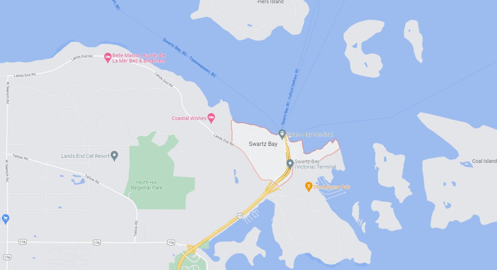 map of Swartz Bay