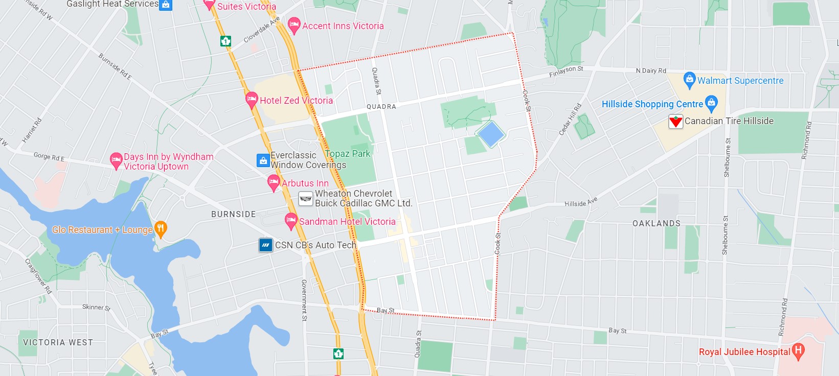 map of Quadra/Hillside