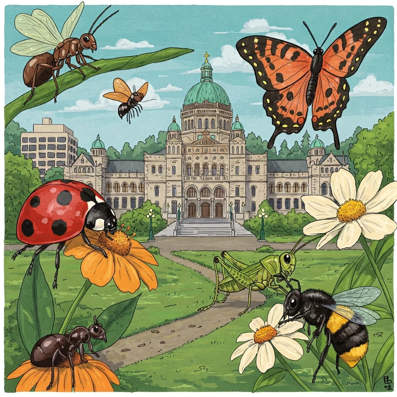 Featured illustration for an article on Vancouver Island insects