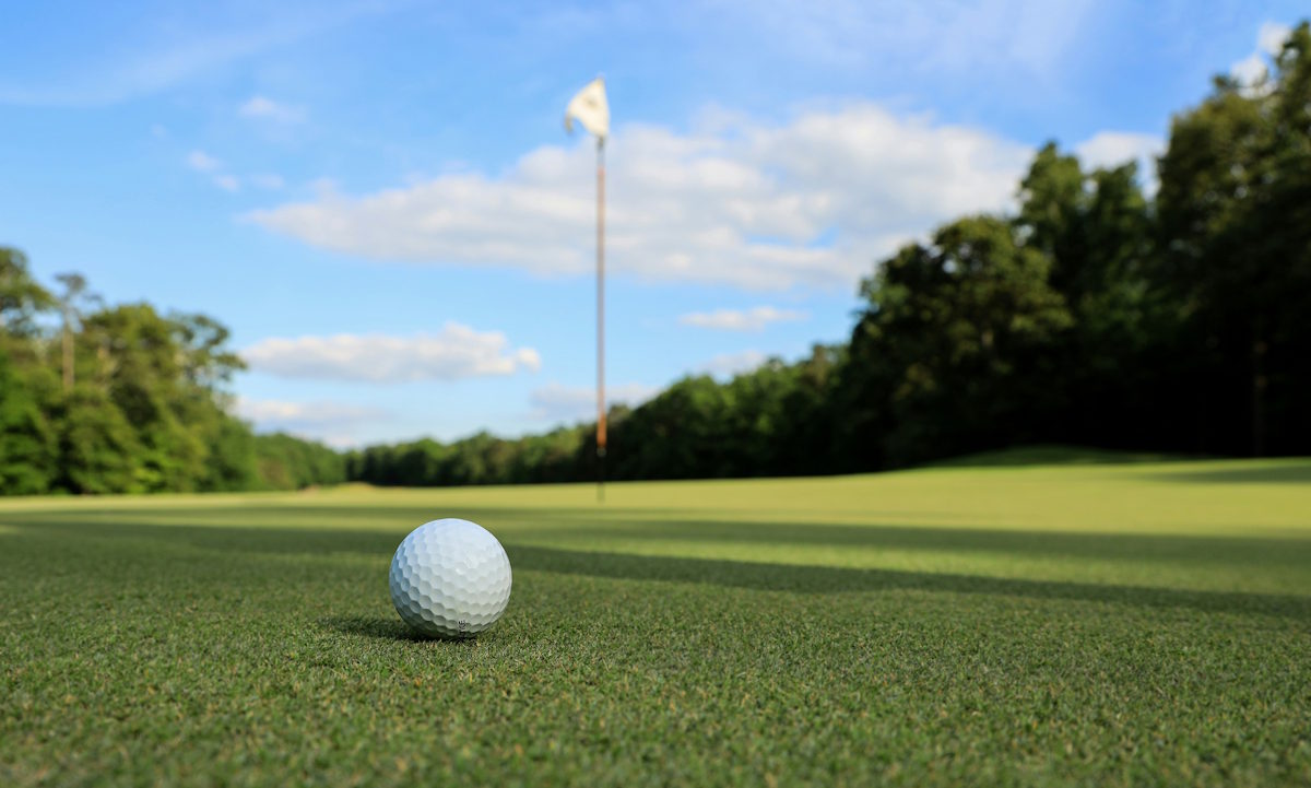 golf ball on the green