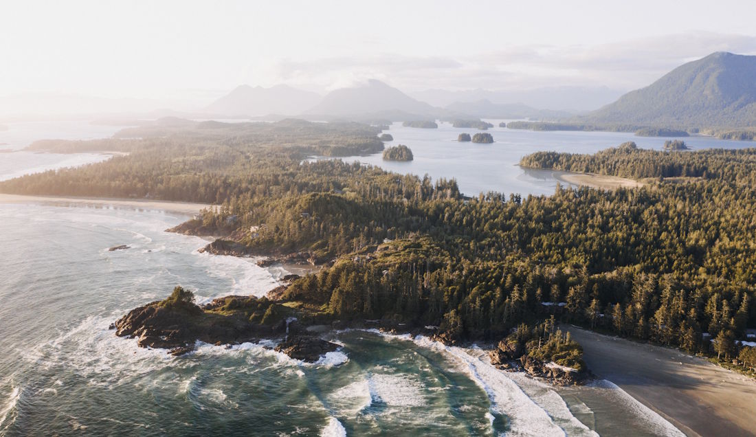 view of Tofino from above