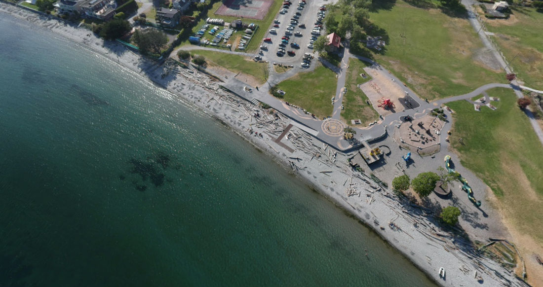 aerial view of Cadboro-Gyro Beach