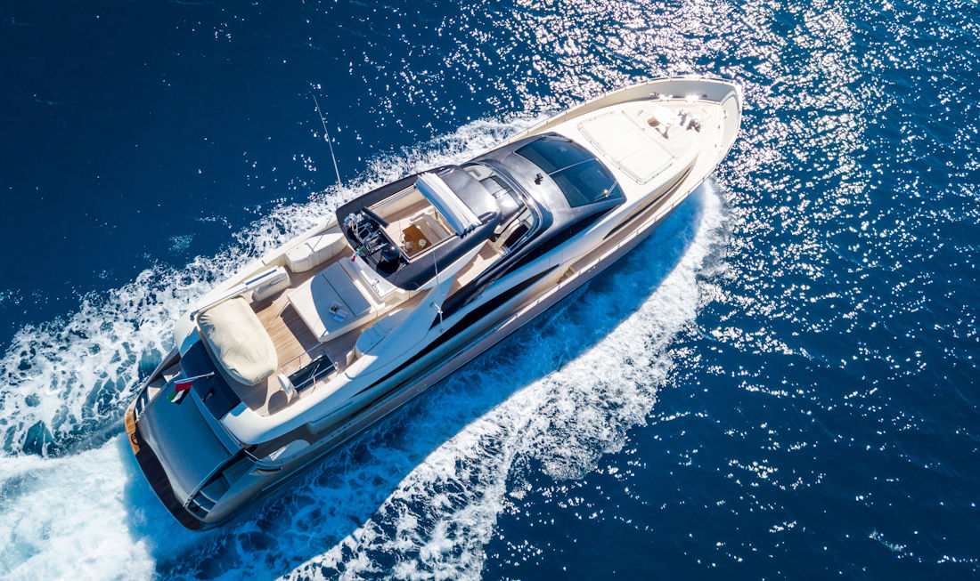yacht from above