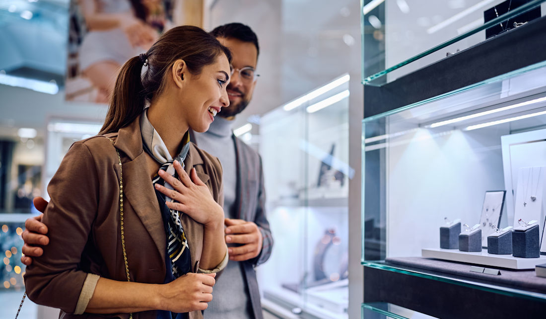couple gone jewellery shopping